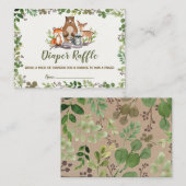 Woodland Animals Diaper Raffle Greenery Forest Informatiekaartje (Voorkant / Achterkant)