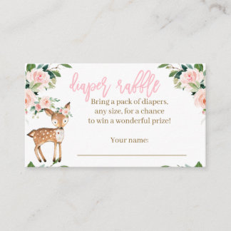 Woodland Animals Diaper Raffle Kaart voor een meis
