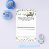 Woodland Animals die ik Baby shower Game Kaart ben (Enkel)