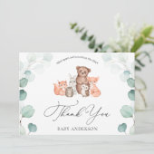 Woodland Animals Douche per Mail Dank u Briefkaart (Staand voorkant)