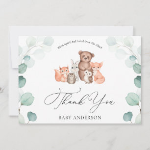 Woodland Animals Douche per Mail Dank u Briefkaart