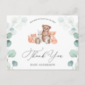 Woodland Animals Douche per Mail Dank u Briefkaart (Voorkant)