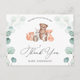 Woodland Animals Douche per Mail Dank u Briefkaart