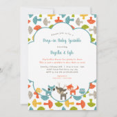 Woodland Animals Drop-in baby sprenkelen Kaart (Voorkant)