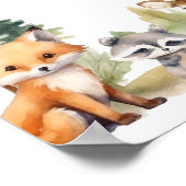 Woodland Animals eerste jaar foto mijlpaal Poster (Hoek)