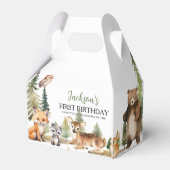 Woodland Animals eerste verjaardag Bedankdoosjes (Achterkant)