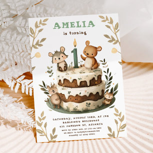 Woodland Animals: eerste verjaardag van Boho Child Kaart