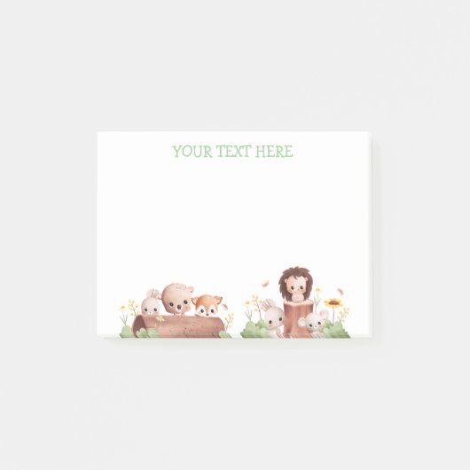 Woodland Animals Eetbare Post Het merkt Happy Face Post-it® Notes (Voorkant)