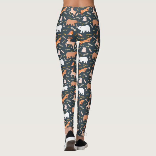 Woodland Animals en Leaf Pattern Leggings (Achterkant)