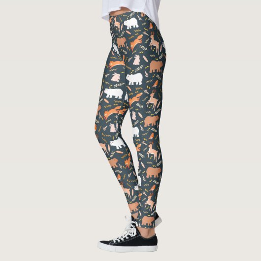 Woodland Animals en Leaf Pattern Leggings (Links)