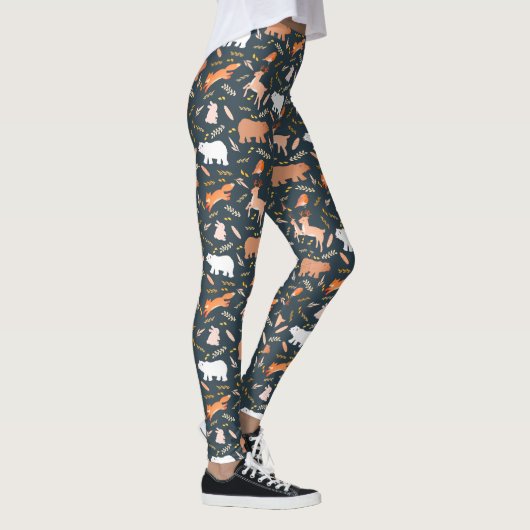 Woodland Animals en Leaf Pattern Leggings (Rechts)