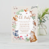 Woodland Animals Enchanted Bossen Magic Baby showe Kaart (Staand voorkant)