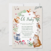 Woodland Animals Enchanted Bossen Schattige Baby s Kaart (Voorkant)