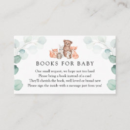 Woodland Animals Eucalyptus Baby Request Informatiekaartje