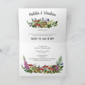 Woodland Animals Evening Wedding Invitation Kaart (Binnen)