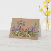 Woodland Animals Evening Wedding Invitation Kaart (Gele Bloem)