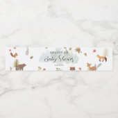 Woodland Animals Fall Baby Shower Waterfles Etiket (Enkel label)