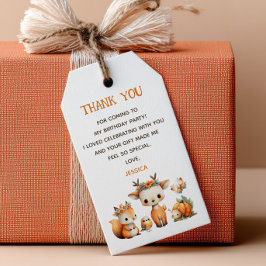 Woodland Animals Fall Kids' Birthday Thank You Cadeaulabel