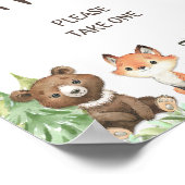 Woodland Animals Favor Table Party Shower Sign Poster (Hoek)