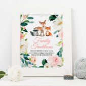 Woodland Animals Favorite Family Traditional Sign Poster