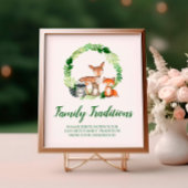 Woodland Animals Favorite Family Traditional Sign Poster