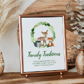 Woodland Animals Favorite Family Traditional Sign Poster
