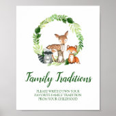 Woodland Animals Favorite Family Traditional Sign Poster (Voorkant)