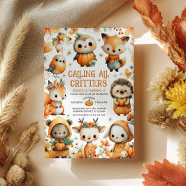 Woodland Animals Festive Autumn Kids' Birthday Kaart