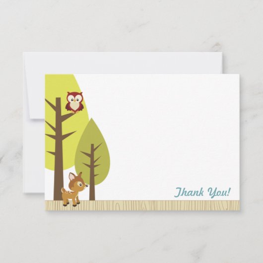 Woodland Animals Flat Dank u wel kaart 2 (Voorkant)