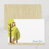 Woodland Animals Flat Dank u wel kaart 2 (Voorkant / Achterkant)