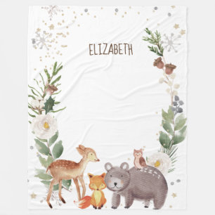 Woodland Animals Fleece Deken