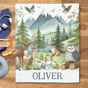 Woodland Animals Fleece Deken