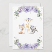 Woodland Animals Floral Baby shower Dank u kaart (Achterkant)