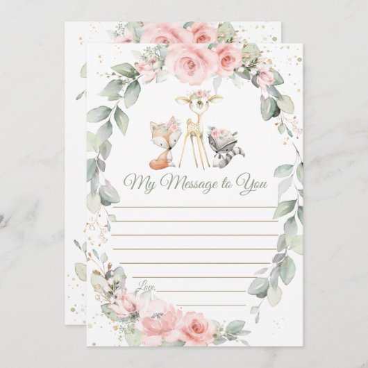 Woodland Animals Floral Time Capsule Bericht Kaart (Voorkant / Achterkant)