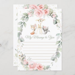 Woodland Animals Floral Time Capsule Bericht Kaart