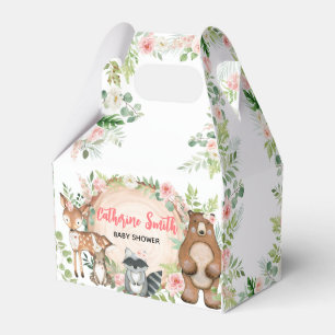 Woodland Animals Floral Wood Slice Baby shower Bedankdoosjes