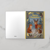 Woodland Animals Folie Kerst Wenskaart Folie Feestdagenkaart (Buiten Laag)