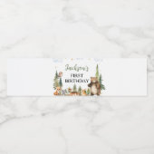 Woodland Animals Forest 1e verjaardag Waterfles Etiket (Enkel label)