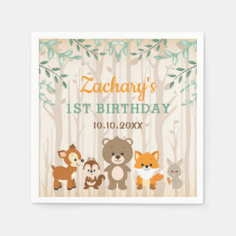 Woodland Animals Forest 1st Birthday Baby shower Servet