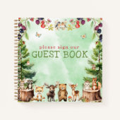 Woodland Animals Forest Baby shower Gastenboek Notitieboek (Voorkant)