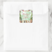 Woodland Animals Forest Baby shower Hartelijk dank Vierkante Sticker (Tas)