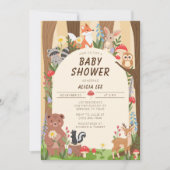 Woodland Animals Forest Baby shower Invitation Kaart (Voorkant)
