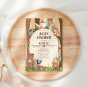 Woodland Animals Forest Baby shower Invitation Kaart