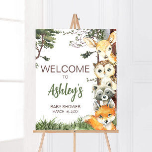 Woodland Animals Forest Baby shower Welkom Poster