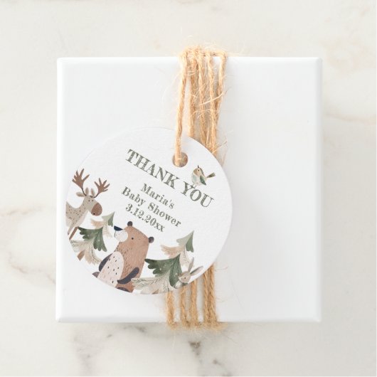 Woodland Animals Forest beer Dank u Bedankjes Labels (In situ)
