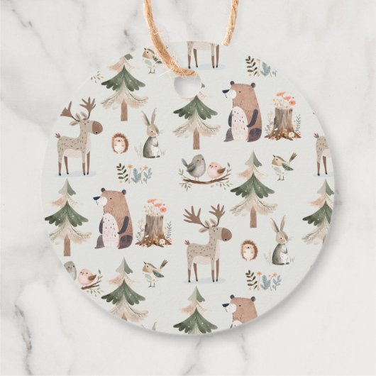 Woodland Animals Forest beer Dank u Bedankjes Labels (Achterkant)