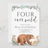 Woodland Animals Forest Birthday Party Invitation Kaart (Voorkant)