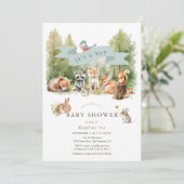 Woodland Animals Forest Boy Baby Shower Kaart (Staand voorkant)