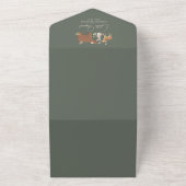 Woodland Animals Forest Friends Baby shower Luier All In One Uitnodiging (Buitenkant)