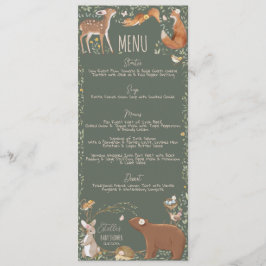 Woodland Animals Forest Friends Baby shower Menu